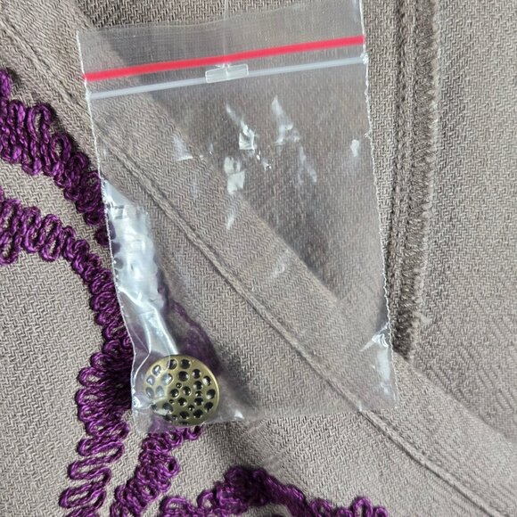 Soft Surroundings Size XL100% Cotton Tunic Brown Dark Red Embroidery V Neck NWT - Picture 10 of 12